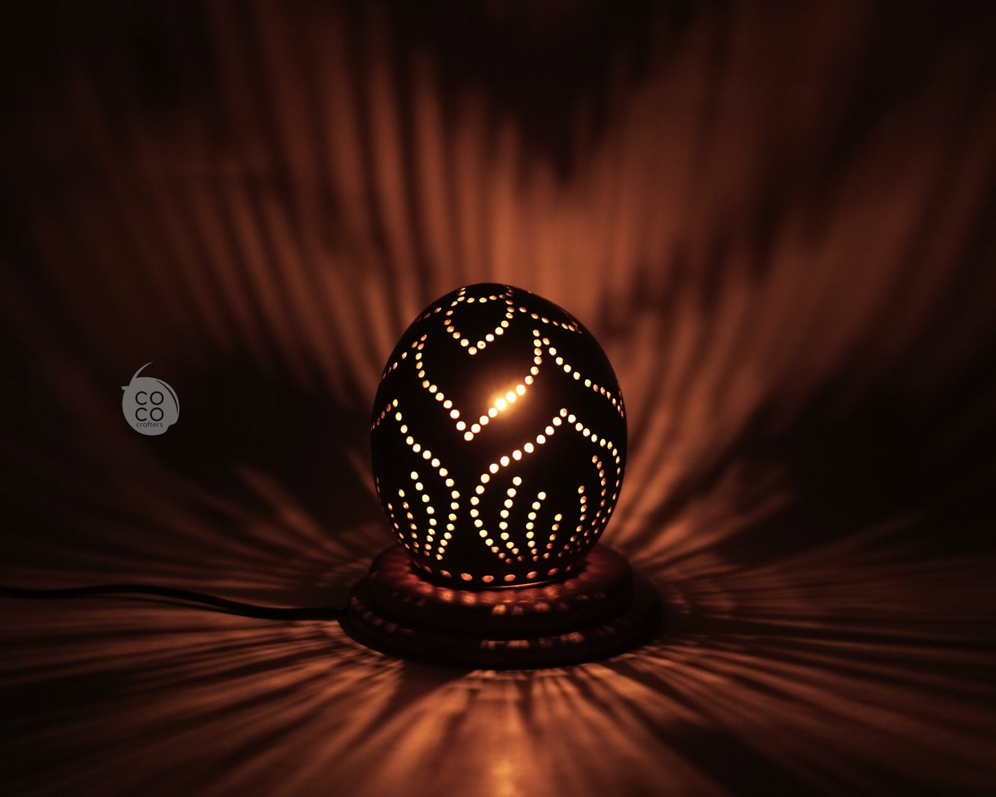 Coco Handcrafted Coconut Shell Bed Lamp