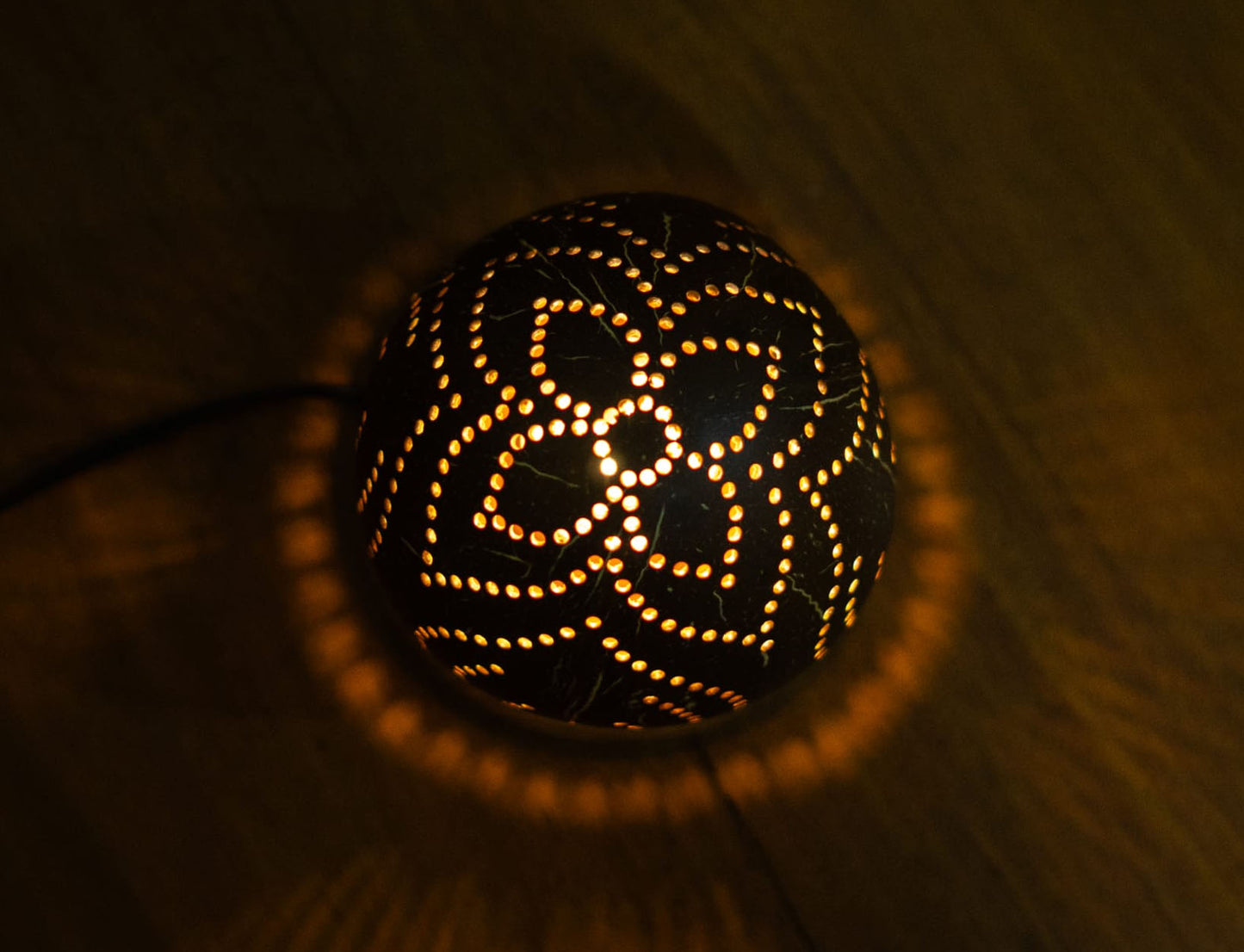 Coco Handcrafted Coconut Shell  Bed Lamp