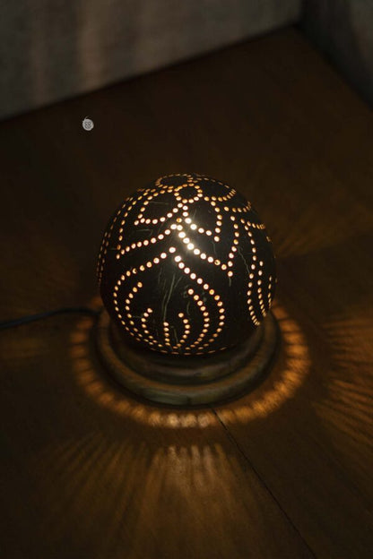 Coco Handcrafted Coconut Shell  Bed Lamp
