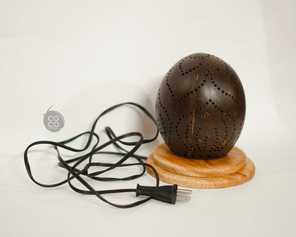 Coco Handcrafted Coconut Shell  Bed Lamp